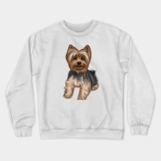 Cute Yorkshire Terrier Drawing Crewneck Sweatshirt